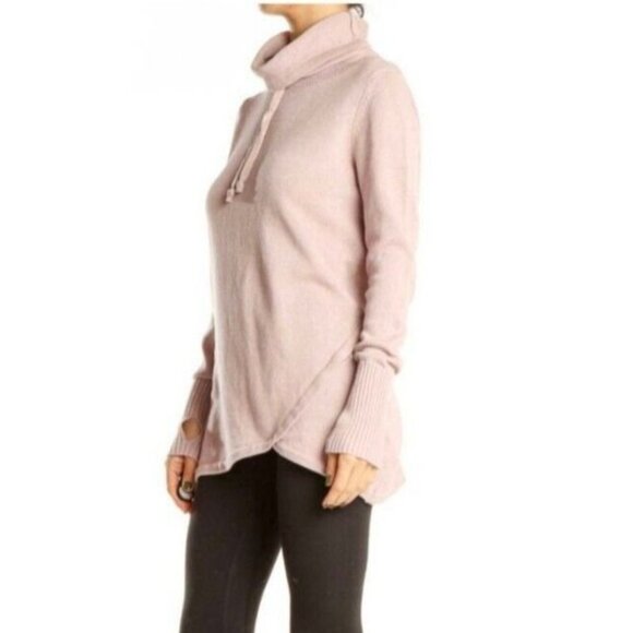 Dakini Sweater Women S Rose Pink Drawstring Cowlneck Long Sleeve Tunic Thumbhole - Picture 9 of 12